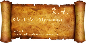 Kálló Alexandra névjegykártya